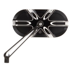 Deep Cut Caged Series Forged Billet Mirror Black Anodized Left