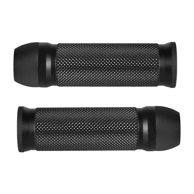 Phantom Base Grips for Internal Throttles by Müller Motorcycles Black Aluminium Ring Black Satin 1" Internal Throttle