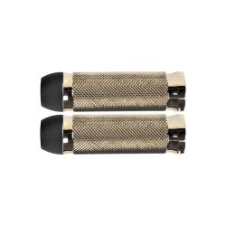 Phantom Base Grips for Internal Throttles by Müller Motorcycles Black Aluminium Ring Brass 1" Internal Throttle