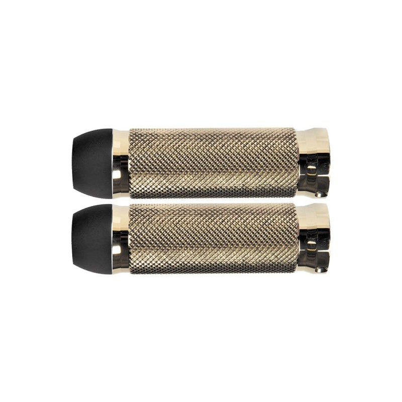 Phantom Base Grips for Internal Throttles by Müller Motorcycles Black Aluminium Ring Brass 1" Internal Throttle