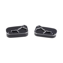 Custom Front Brake- and Clutch Master Cylinder Cover Set Black Cut Brake Side Clutch Side