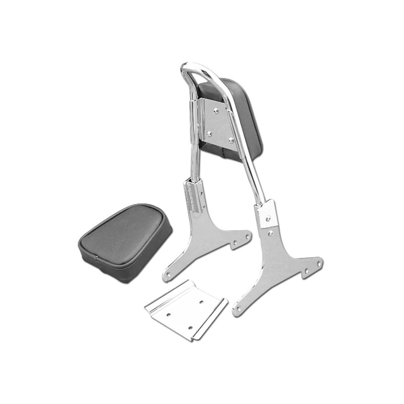 Round Upright Sissy Bar Pad Plain Black Vinyl