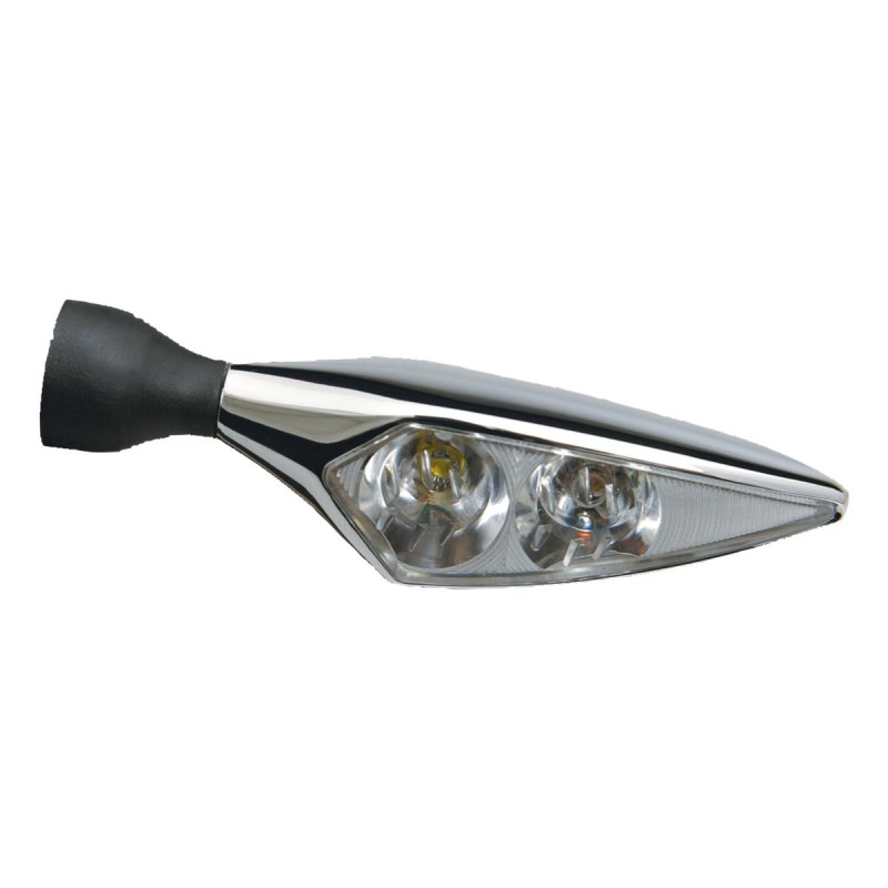 Micro Rhombus Extreme LED Turn Signal Front Left/Rear Right Chrome Clear LED