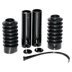 6-Piece Fork Covers with lower Fork Rubbers Without Cult-Werk Logo Black Gloss Powder Coated