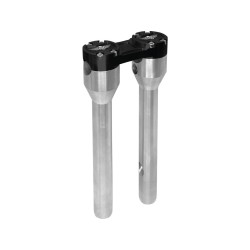 12" Clubstyle Straight Risers With Black Clamp Silver 1 1/4"