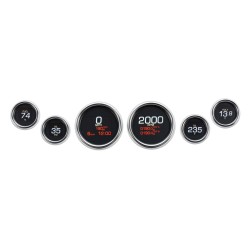 MLX Dresser Pack Dresser and Bagger 6 Gauge, Chrome Bezels '04+ 6 Gauge Kit