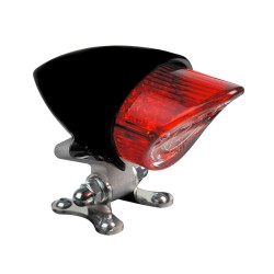 Bullet LED Taillight without Mounting Bracket Black Satin Clear Red LED