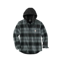 Rugged Flex Relaxed Fit Flannel Fleece-Lined Hooded Shirt Jacket