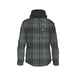 Rugged Flex Relaxed Fit Flannel Fleece-Lined Hooded Shirt Jacket