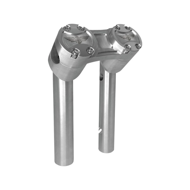 6" Clubstyle Pullback Risers With Silver Clamp Silver 1 1/4"