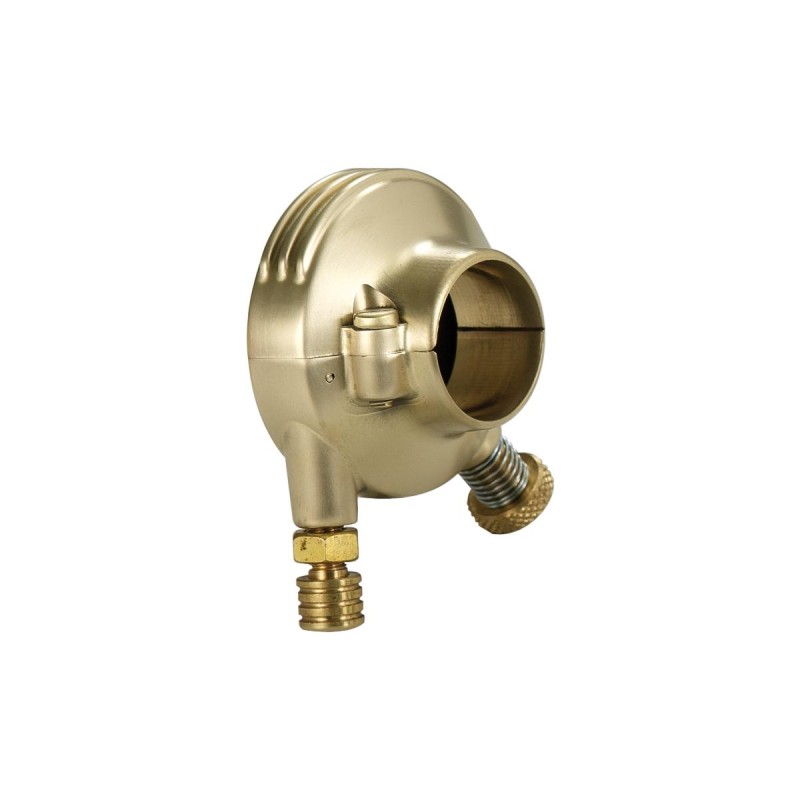Deluxe External Throttle Housing With Brass Throttle Clamp Screw and Cable Register Brass Satin 1" Single Cable