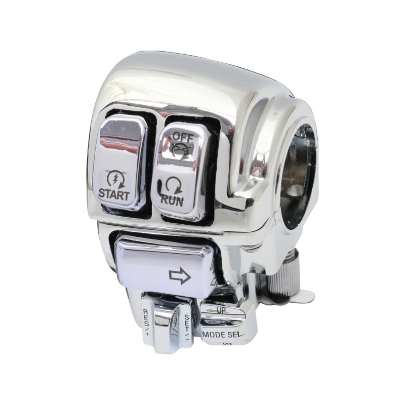 96-up Backlit Hand Control Switch and Housing Kit With Audio and Cruise Control Chrome