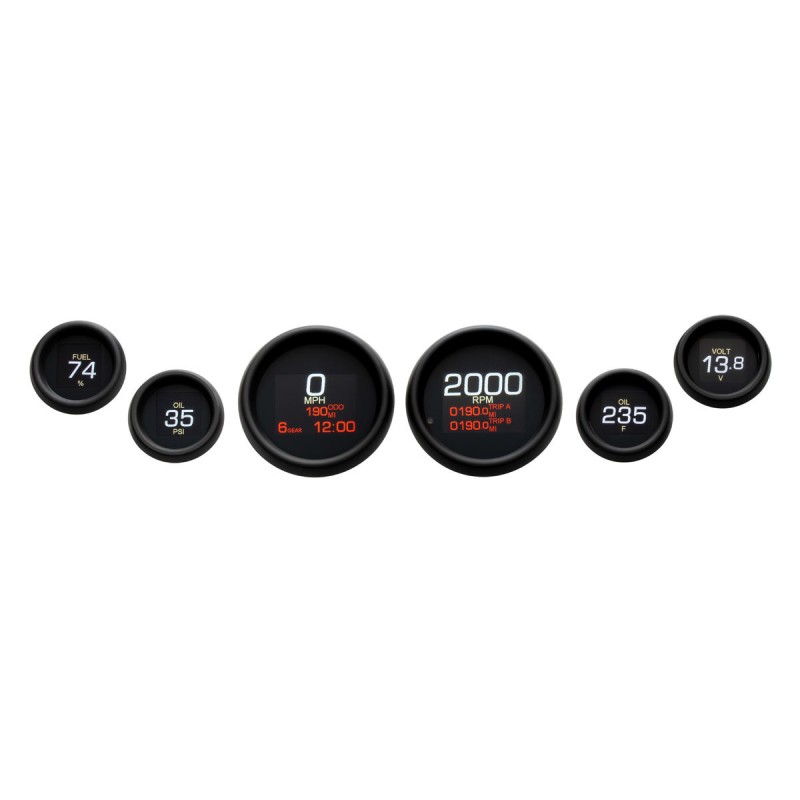 MLX Dresser Pack Dresser and Bagger 6 Gauge, Black Bezels '04+ 6 Gauge Kit