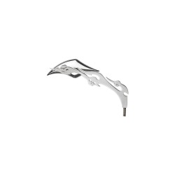 Flame and Skull Mirror Chrome Left