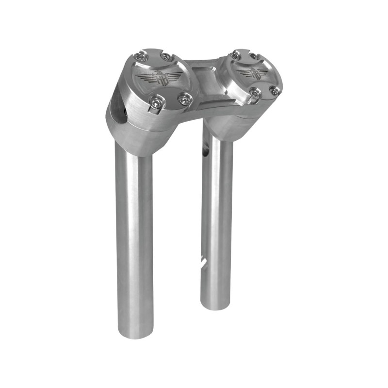 8" Clubstyle Pullback Risers With Silver Clamp Silver 1 1/4"