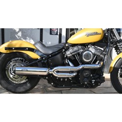 Bomb V2 Exhaust System , Polished Smooth Heat Shield, Polished Open High End Cap, Polished 4"