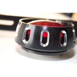 Miles LED Taillight LED, Red Lens, Metal Housing Black Powder Coated Red Reflector LED