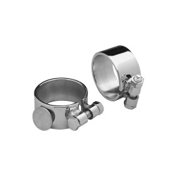 Wide Aircraft Style Exhaust Clamp for Sportster Chrome