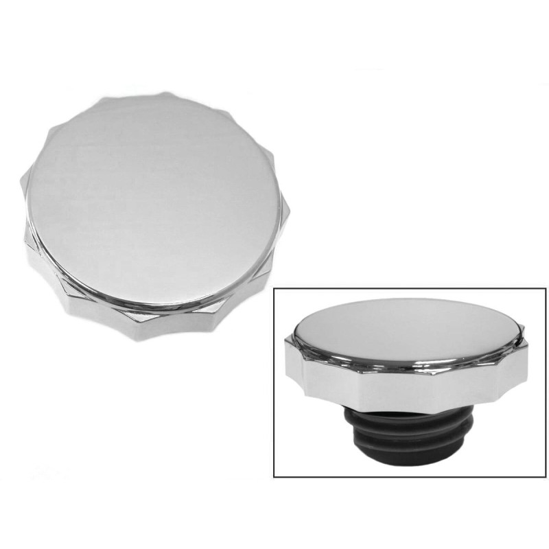 Deluxe Scalloped Gas Cap Left side cap only (Non-vented) Chrome