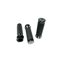 Argyle Grips Black Raw Cut 1" Throttle Cables