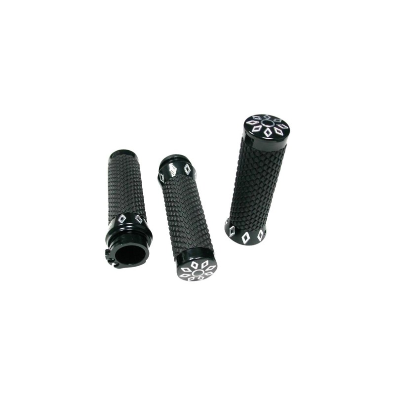 Argyle Grips Black Raw Cut 1" Throttle Cables