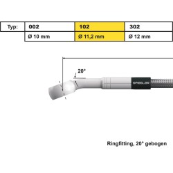 11 mm, Vario Line Banjo Fitting Type 102, 20° Elbow Stainless Steel