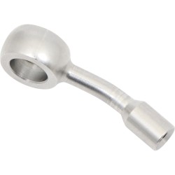 10 mm, Vario Line Banjo Fitting Type 032, 20° Left Side Bend, 20° Down Elbow, ABS Block Stainless Steel