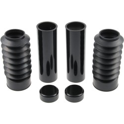 6-Piece Fork Covers with lower Fork Rubbers Without Cult-Werk Logo Black Gloss Powder Coated
