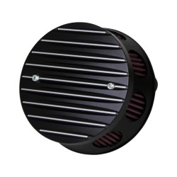 Grooved Line Air Cleaner Black Anodized