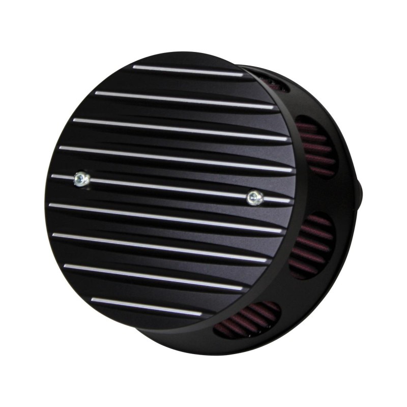 Grooved Line Air Cleaner Black Anodized