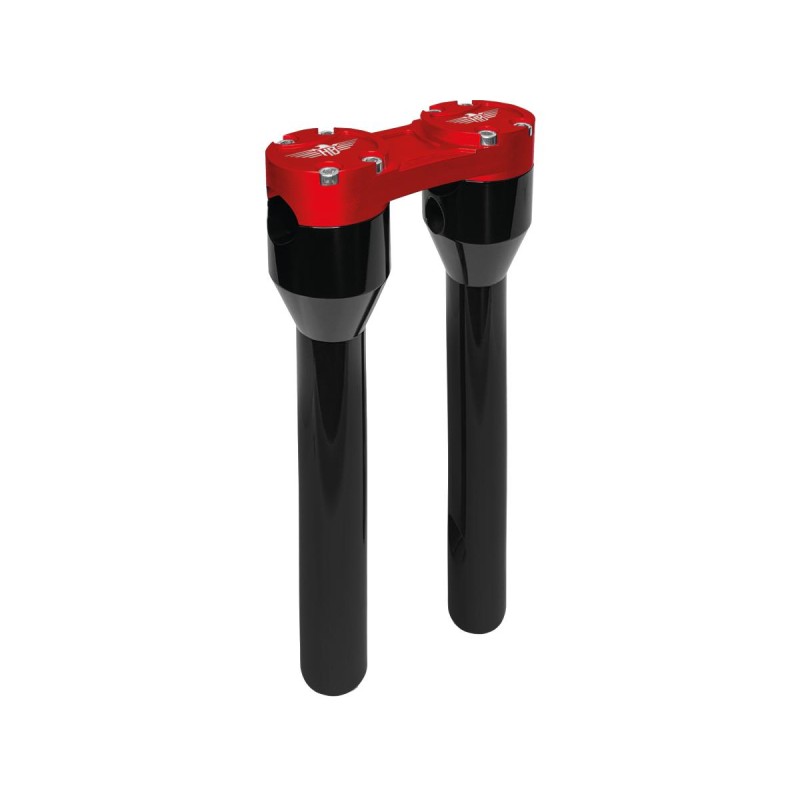 12" Clubstyle Straight Risers With Red Clamp Black 1 1/4"