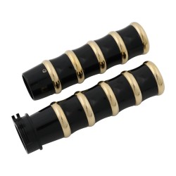 Vintage Grips For use with Kustom Tech Inverted hand controls Black Brass Anodized 1" Throttle Cables