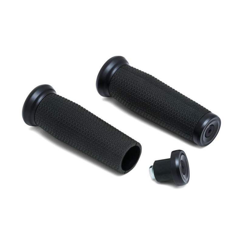 Thresher Open Ends Grips Open grip ends with bar mounted end caps Black Satin 7/8" Throttle By Wire Throttle Cables