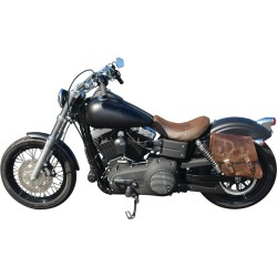 Solo Saddle Bag Strut Mount Rustic Brown Left