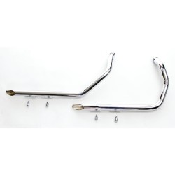 Sportster Staggered Dual Drag Pipes Slash Cut Chrome 1,75"
