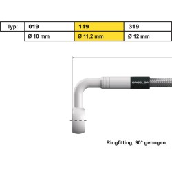 11 mm, Vario Line Banjo Fitting Type 119, 90° Elbow Stainless Steel