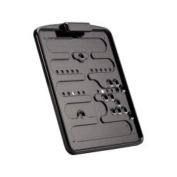 Rick Rod Rear End License Base Plate Including License Plate Light, Austrian Size 170 x 210mm Black Anodized