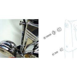 Hardware Kit for FLST with Lightbar Windshield Mount Kit Chrome