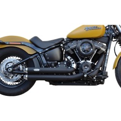 Top Chopp Short Exhaust System Polished Smith and Listen Endcap, Polished Hole Heatshield Black Coated