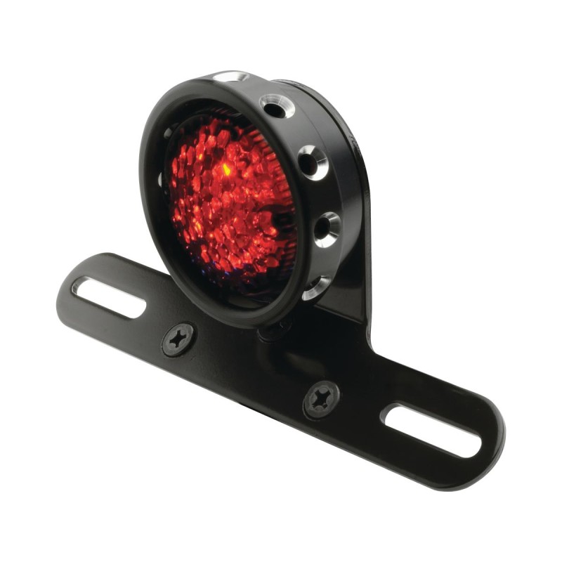 Retro Drilled LED Rücklicht with Bracket Black LED
