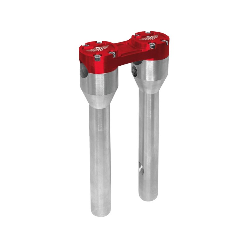 10" Clubstyle Straight Risers With Red Clamp Silver 1"