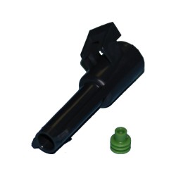 Delphi/Packard Weatherpack, 1-Wire Male Connector With Wire Seals Black