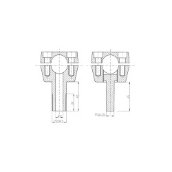 Old Style 1.25" Riser mit Kabeldurchführung Drilled for Internal Wires Brass Polished