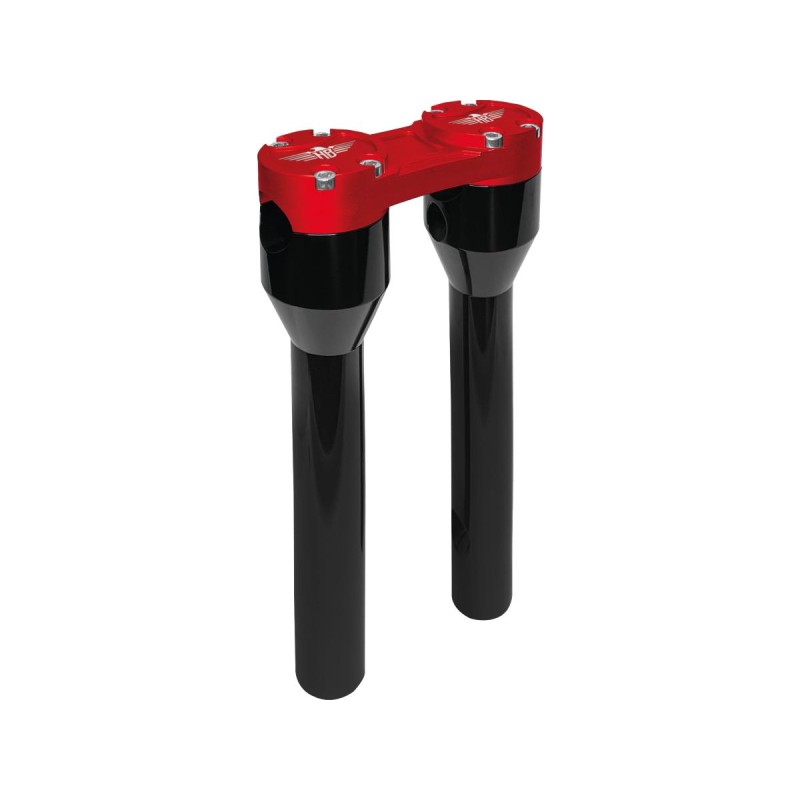 10" Clubstyle Straight Risers With Red Clamp Black 1 1/4"