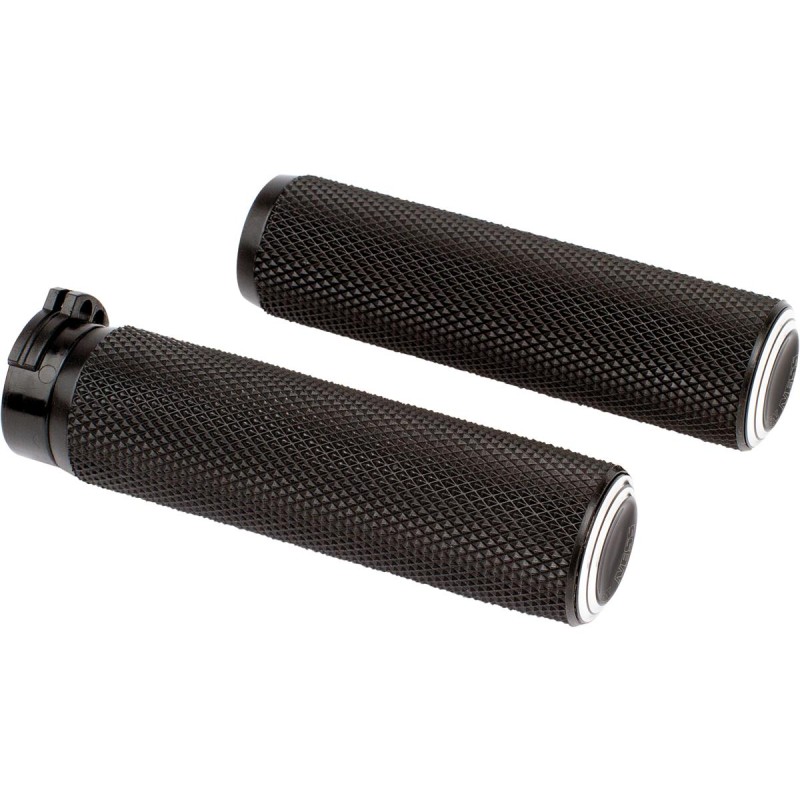 Dual Ring Fusion Grips Black Anodized 1" Throttle Cables