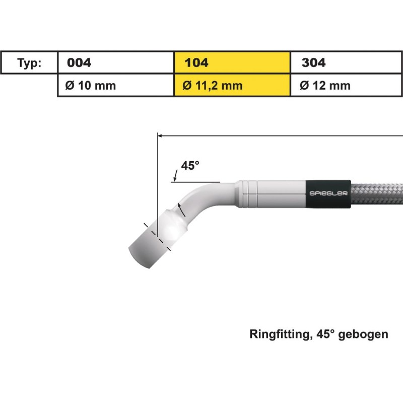 11 mm, Vario Line Banjo Fitting Type 104, 45° Elbow Stainless Steel