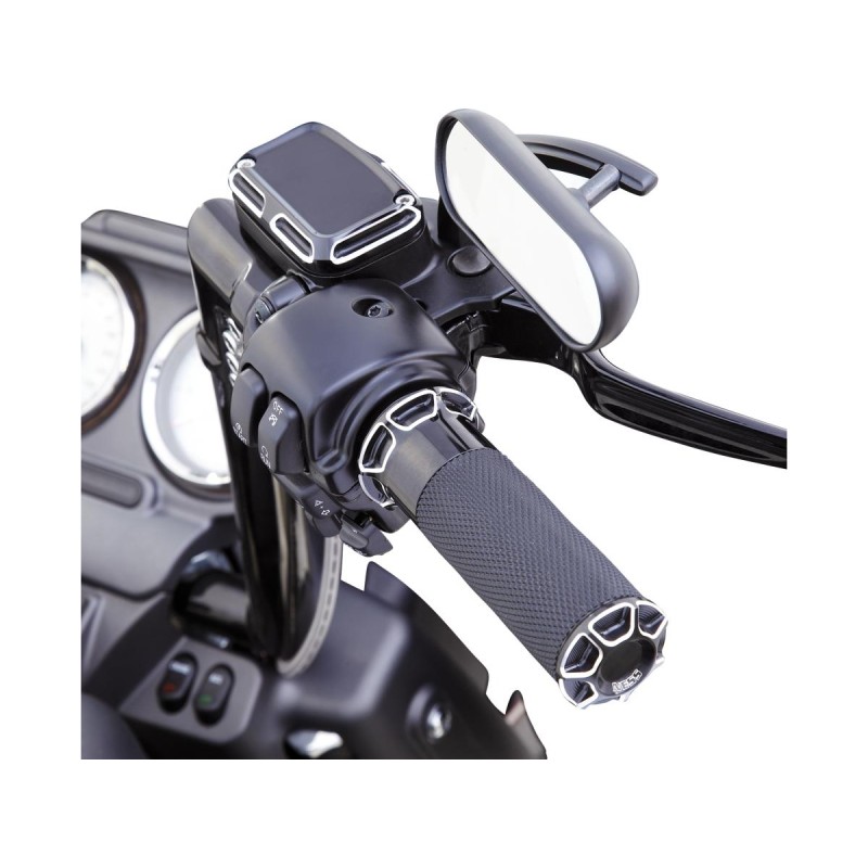 Beveled Fusion Grips Black Anodized 1" Throttle Cables