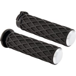 Diamond Grips Chrome 1" Throttle By Wire