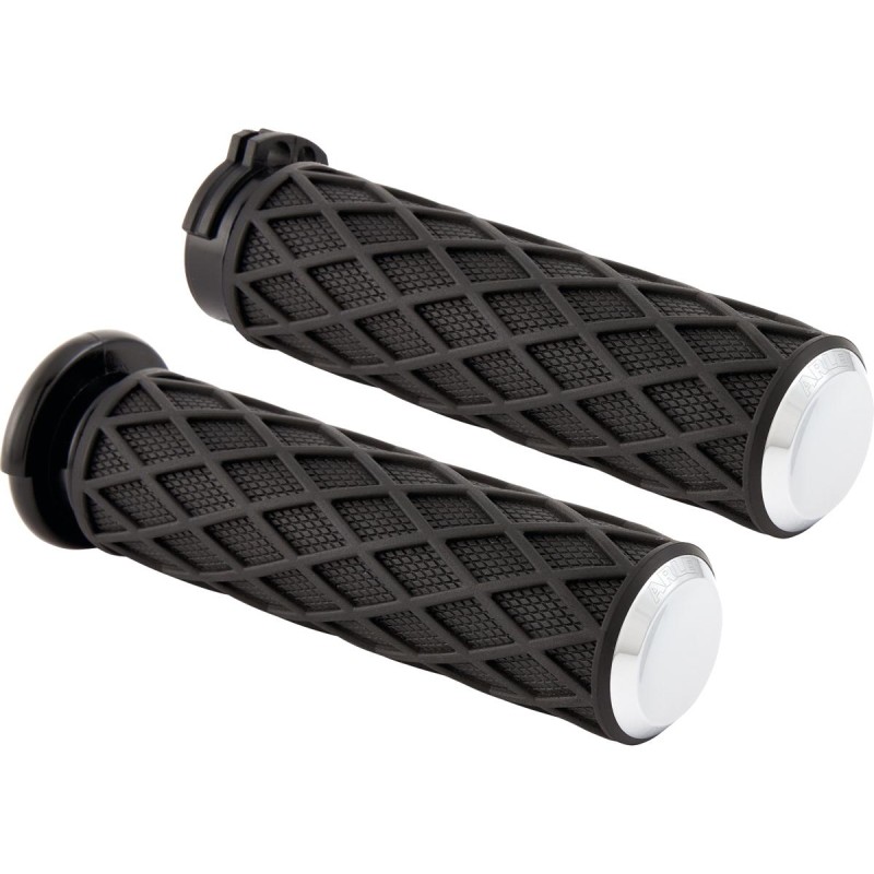 Diamond Grips Chrome 1" Throttle By Wire