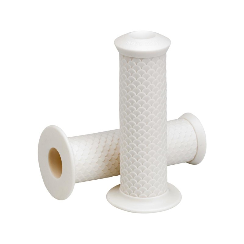 Fish Scale Grips White 7/8" Throttle By Wire Throttle Cables